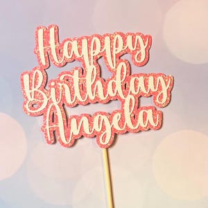 Personalized Happy Birthday Cake topper- more color options
