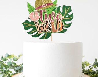 TWO Wild Cake topper Jungle theme cake topper Safari theme birthday