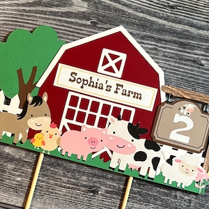 Farm Scene birthday cake topper farm birthday barn cake topper Barn cake topper