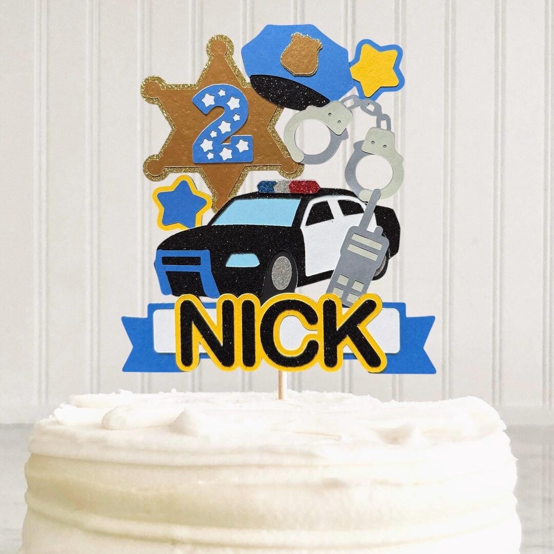 Personalized Police Cake Topper Police Birthday Cake Topper - Etsy