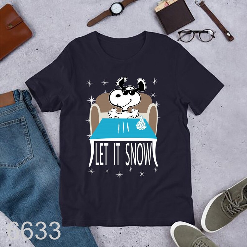 let it snow snoopy Sweater depicting Snoopy with lines of image 0