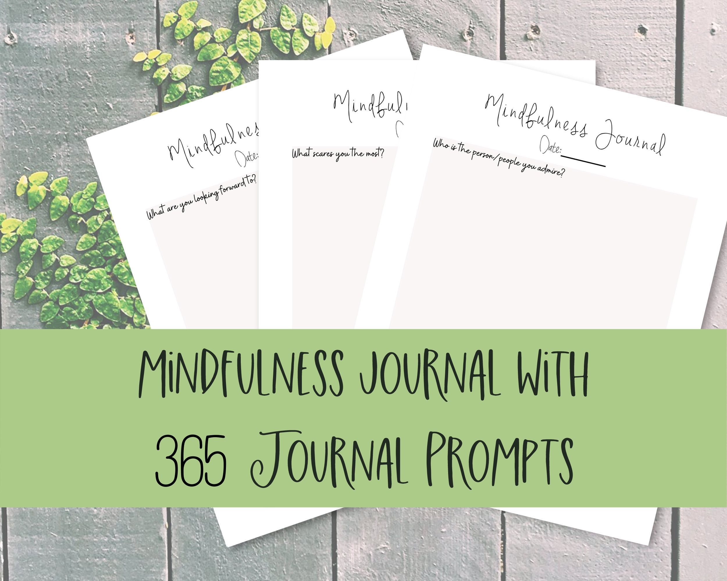 Printable Mindfulness Journal 365 Journal Prompts Etsy India