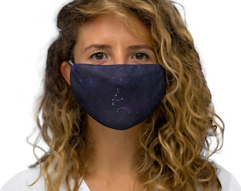 Aquarius Constellation Snug-Fit Polyester Face Mask, Dual Layer Washable with Cotton Layer Fabric Mask
