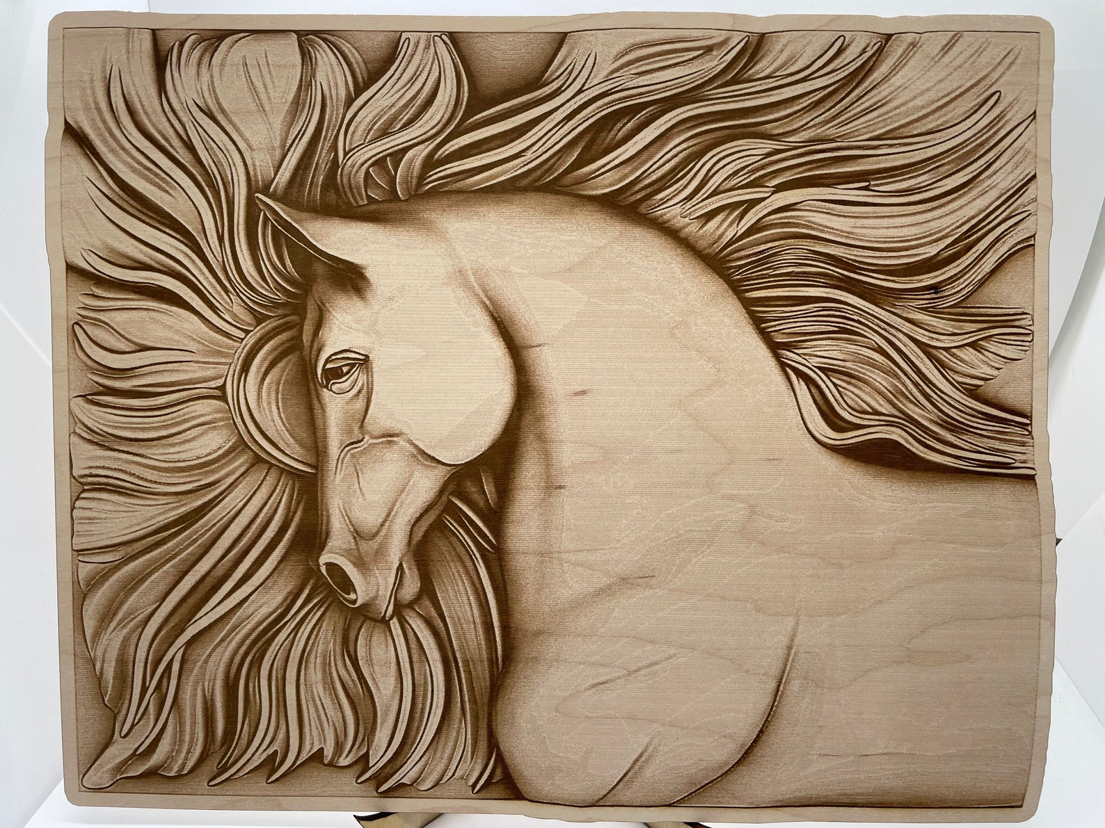 Majestic Horse Wood Engraving Wall Art Etsy UK