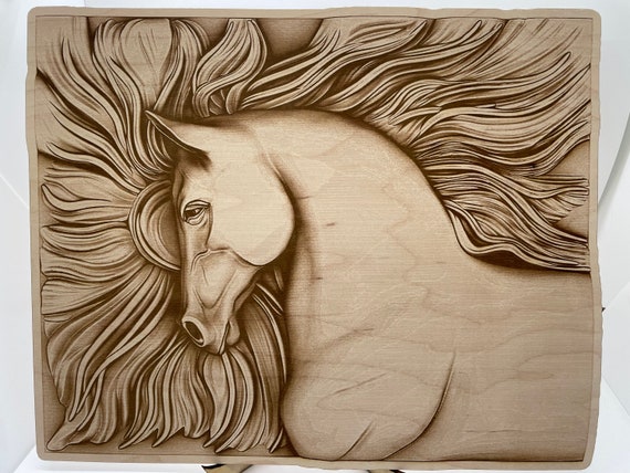 Majestic Horse - Wood Engraving - Wall Art