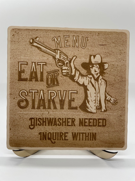 Eat or Starve - Menu - Western - Wall Art - Kitchen