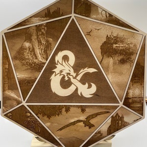 D&D Portals to Adventure D20 - Dungeons and Dragons - Wood Engraving - Wall Art