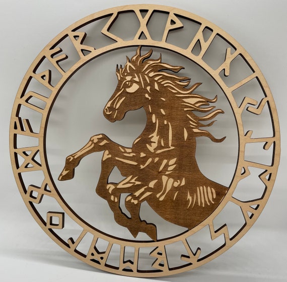 Odin’s Horse - Sleipnir - Wood Engraving - Wall Art