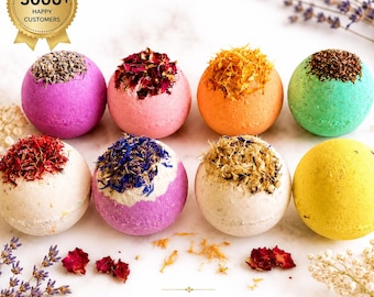 Luxury Organic Bath Bomb Gift Set | Handmade Vegan Bath Bombs | Spa Gift for Her | Self Care Gift | Relaxation Gift Birthday Gift for Women