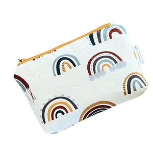 Rainbow Small Zipper Pouch, Small Makeup Bag for Purse, Small Pouch with zipper, Small Makeup Bag, Canvas Zip Pouch, Travel Pouch