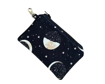 Moon Phases Small Coin purse, Celestial Keychain Coin Pouch, Small Change Purse, Mini coin purse, Coin Pouch, Coin Purse, Cottagecore