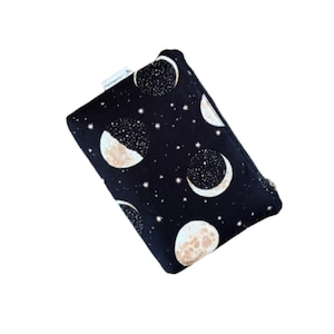 Moon Small Zipper Pouch, Celestial Travel Pouch, Moon Phases Small Makeup Bag, Zipper Purse, Cosmetic Pouch, Crescent Moon Zippered Pouch