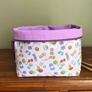 Yarn Print Knitting Project Bag, Sock Project Bag, Large Crochet Project Bag, Gift for knitter, Crochet Yarn Bag