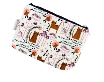 Cat Small Zipper Pouch, Cats Zipper Pouch, Small Makeup Bag, Zipper Bag, Zippered Pouch, Makeup Bag, Zipper Pouch, Pouch Bag
