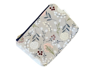 Cottagecore Small Zipper Pouch, Pouch with Zipper, Small Makeup Bag, Zipper Bag, Zippered Pouch, Floral Makeup Bag, Zipper Pouch, Pouch Bag