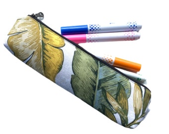 Tropical Green Pencil Case, Pencil Pouch, Pencil Bag, Pen Case, Pencil Cases, Artist Pencil Case, Kids Pencil Case, Knitting Needle Storage