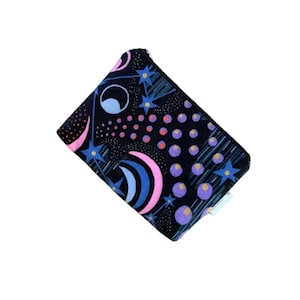 Moon Small Zipper Pouch, Celestial Travel Pouch, Moon Phases Small Makeup Bag, Zipper Purse, Cosmetic Pouch, Crescent Moon Zippered Pouch