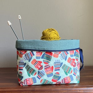 Bolsa para projetos de tricô, bolsa para projetos de ponto cruz, bolsa pequena para projetos, bolsa para projetos de crochê, presente para tricoteira, bolsa para fios de crochê