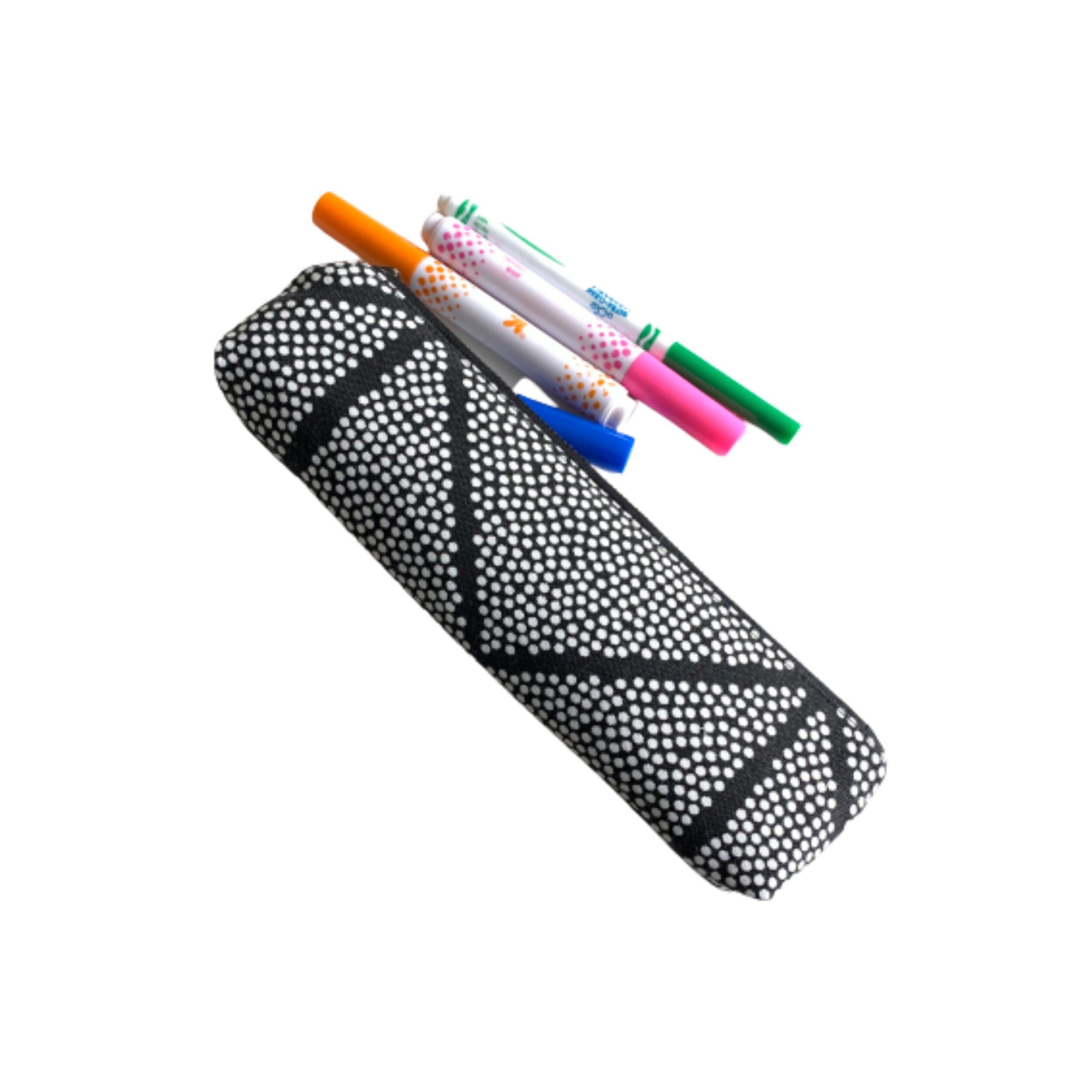 Black and White long pencil case Large Zipper Pencil Pouch Etsy