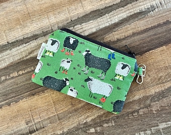 Sheep Coin Purse, Whimsical Coin Pouch, Small Coin Purse, Keychain Coin Pouch, Small Change Purse, Mini coin purse, Gift for Knitter