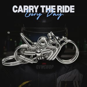 Handmade Motorcycle keychain, ctoom handmade motocycle keychain,wire wrapped stainless steel motobyce key chain hook with key ring ctoom