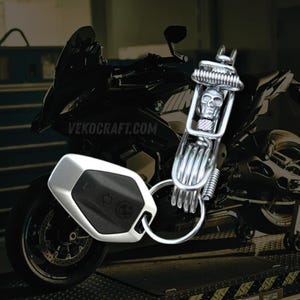 handmade Motorcycle keychain, ctoom handmade motocycle keychain,wire wrapped stainless steel motobyce key chain hook with key ring ctoom