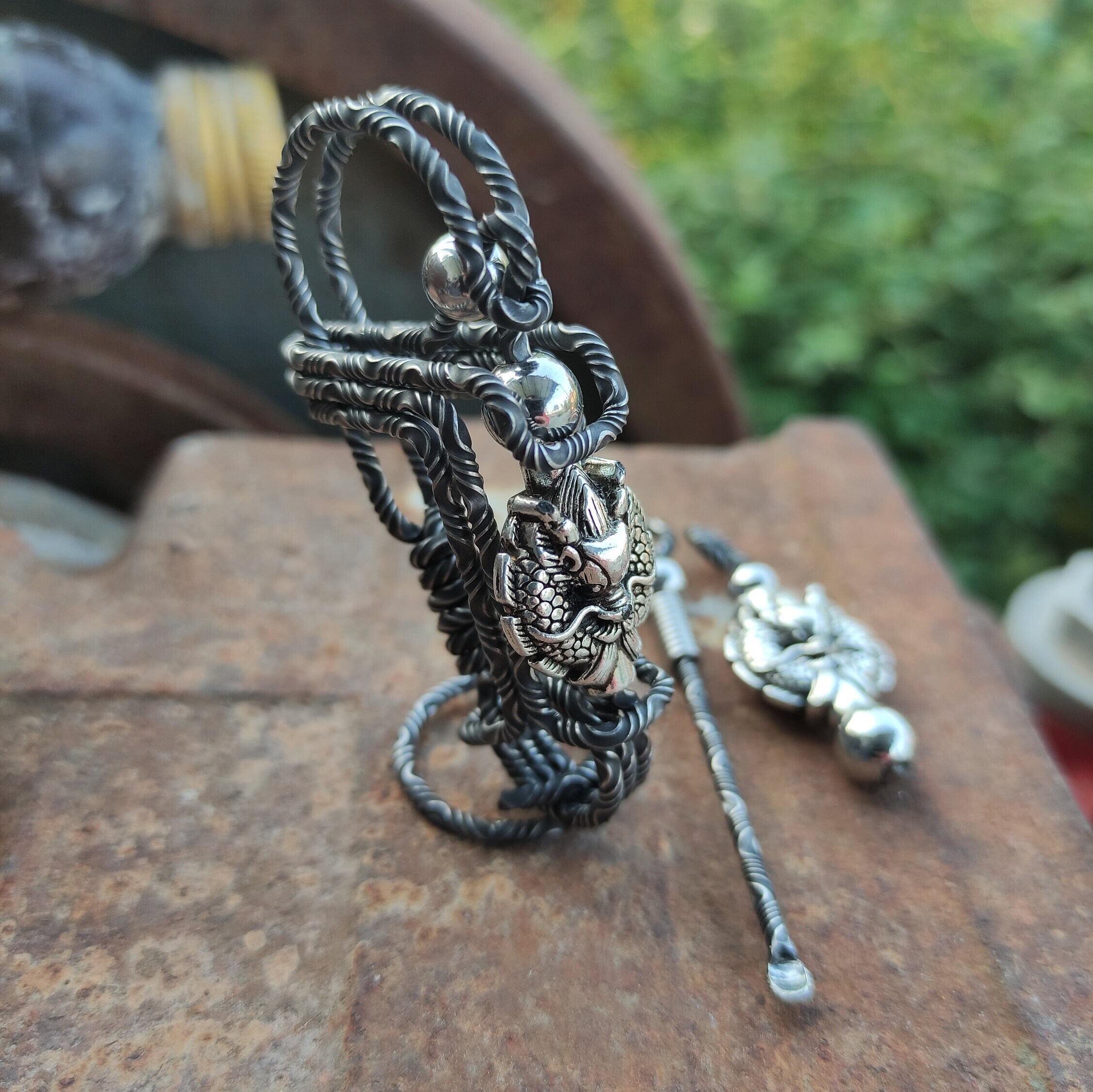 Damascus Steel Dragon Keychain, Personalized Engraved Keychain - Etsy