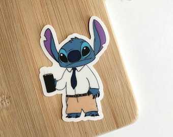 The Office Stitch Sticker - Waterproof Lilo and Stitch Laptop Decal