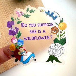 Alice in Wonderland Sticker | Wildflower Transparent Vinyl Decal