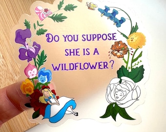 Alice in Wonderland Sticker | Wildflower Transparent Vinyl Decal