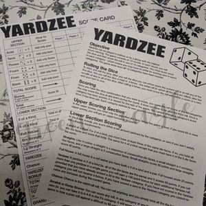 YARDZEE Scorecoard en Rules Download Digitale PDF