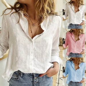 Women Boho Shirt / White Shirts / Button Cardigan Top / Ladies - Etsy UK