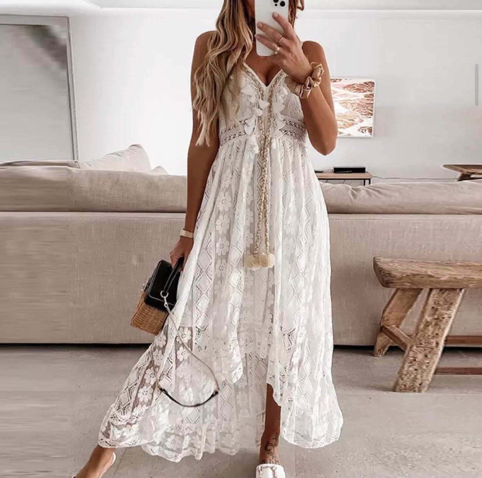 Bohemian White Dress Cocktail Party Dress Resort Beach Dress Etsy UK — free download