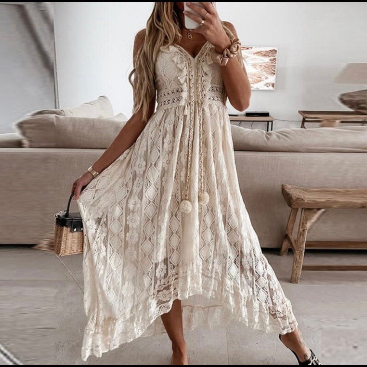flowy cocktail dress Graceful Short Sleeves Chiffon A-Line Knee-Length Wedding Guest Jacquard-jersey bodycon dress - color filter:Brown Size:44x29 Classic