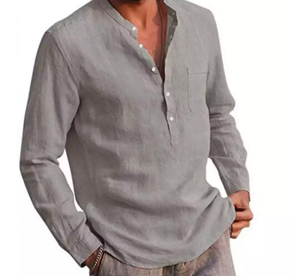 Men Linen Shirt Long Sleeve Shirt Button up Mens Shirts - Etsy UK