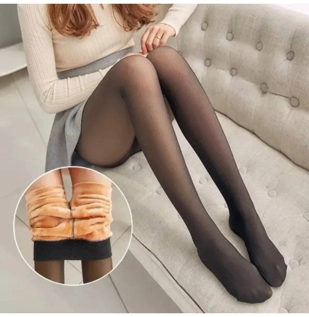 MODNTOGA Fake Translucent Warm Pantyhose Leggings Slim Stretchy Opaque Soft  Tights for Winter Outdoor at  Women’s Clothing store