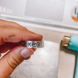 Custom hand stamped ring