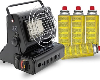 portable 2in1 gas heater & gas cooker | 90 degrees rotatable | mini camping heater gas heater | ceramic burner | gas emitters | tent heater