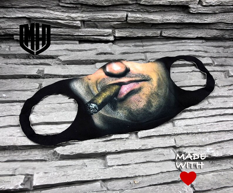 Boss Face Zigarre Cigare Smoking Mundschutz Witzige Lustige Etsy
