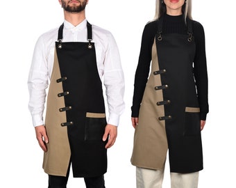 TABLIER BIB Premium Hand Made, tablier de cuisine, tablier de cuisine, tablier de serveur, café restaurant gastronomie tablier unisexe pour hommes et femmes