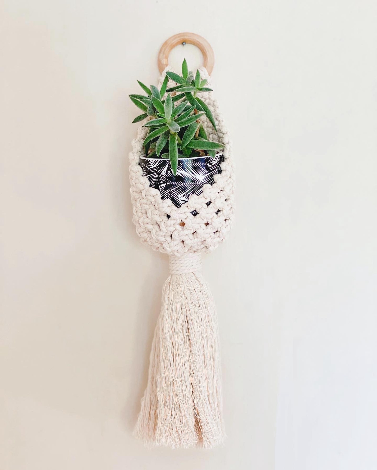 Hanging Macrame Plant Basket Macrame Basket Hanging Etsy