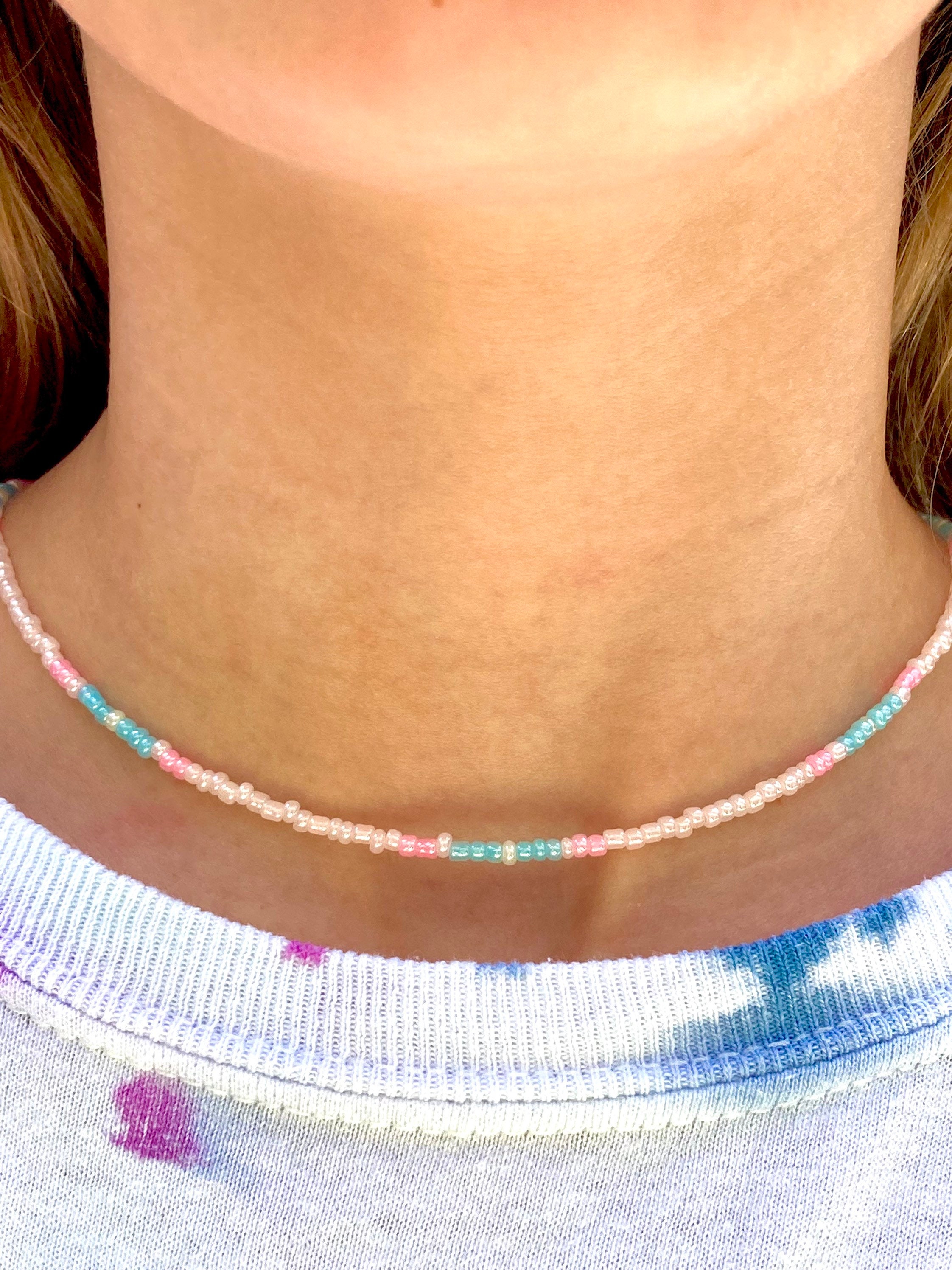 Aesthetic Seed Beaded Necklace Vintage 
