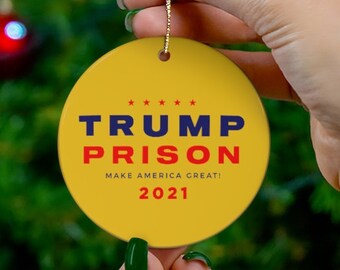 BYEDON 2020 Christmas ceramic ornament Joe Biden Kicking Donald Trump