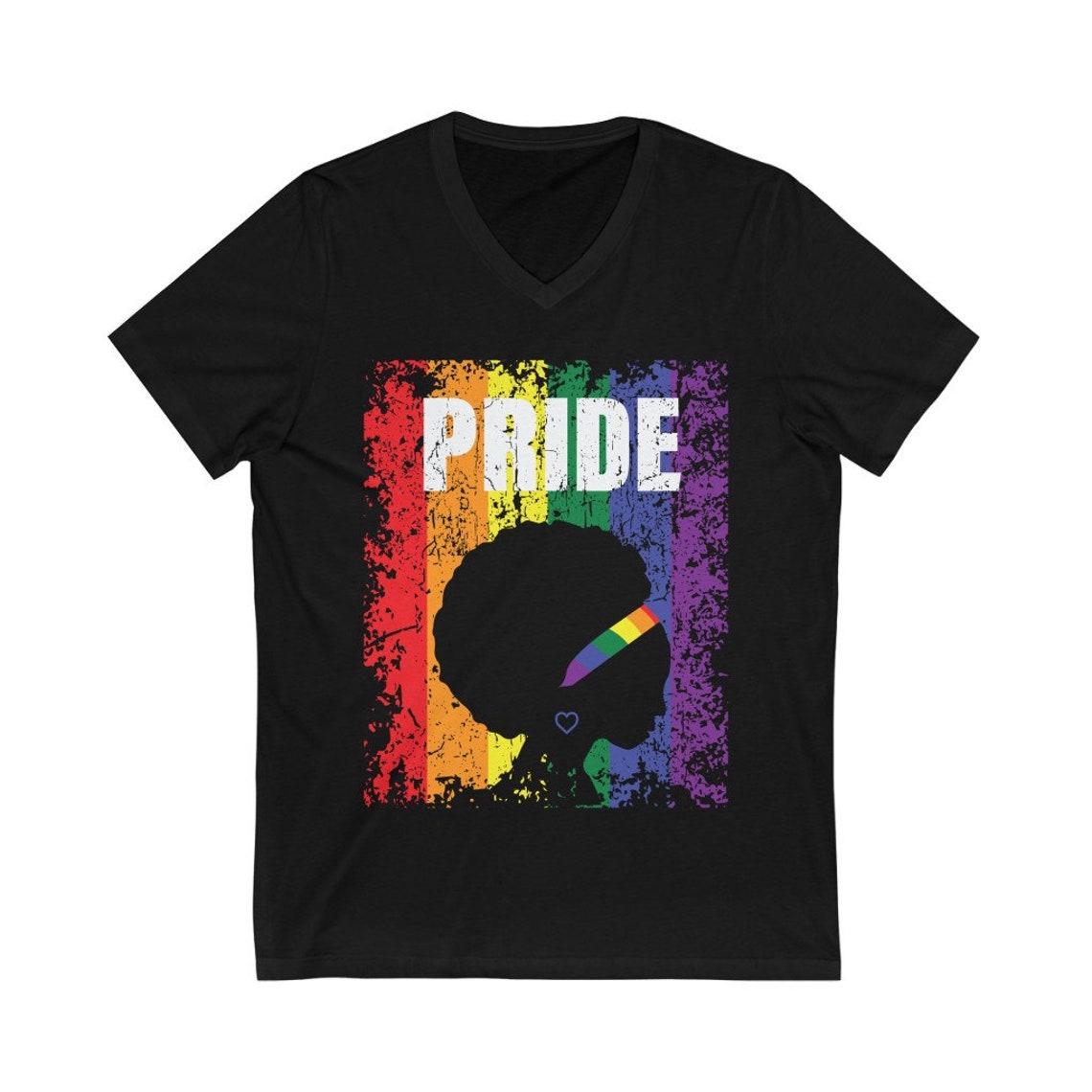 Pride Shirt Black LGBTQ V-Neck Shirt Unisex Jersey Short | Etsy