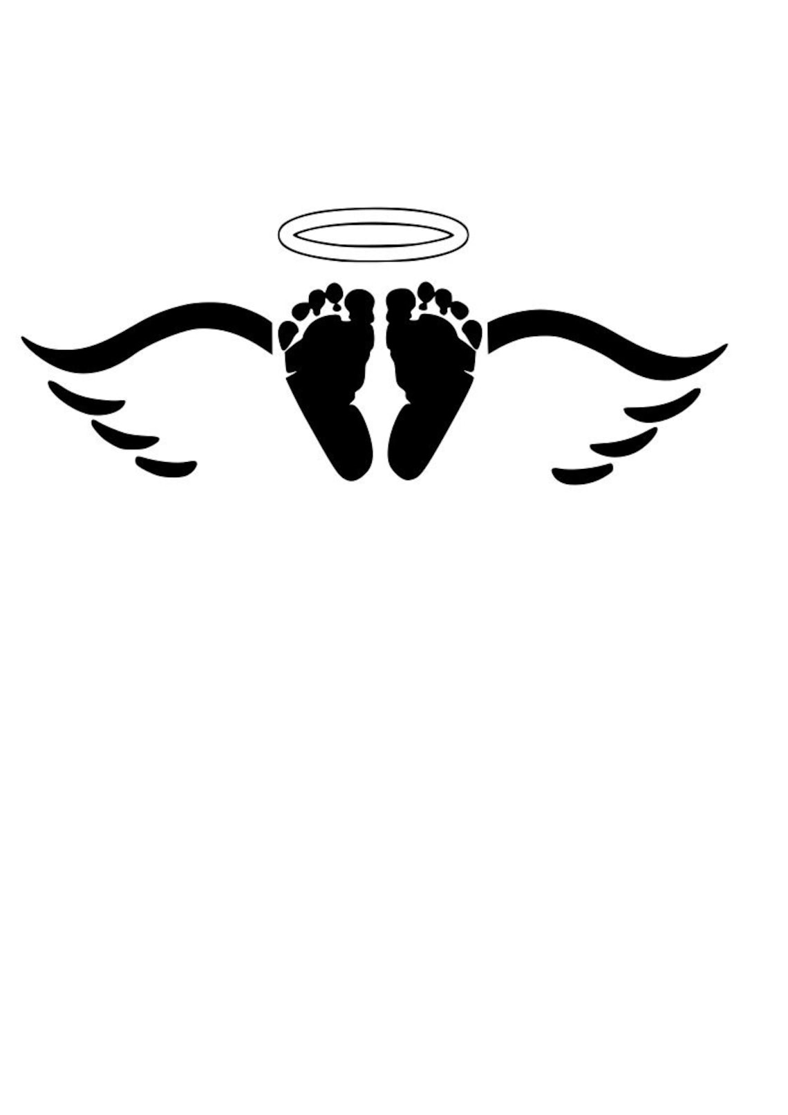 Baby feet and wings svg angel wings svg baby footprints Etsy