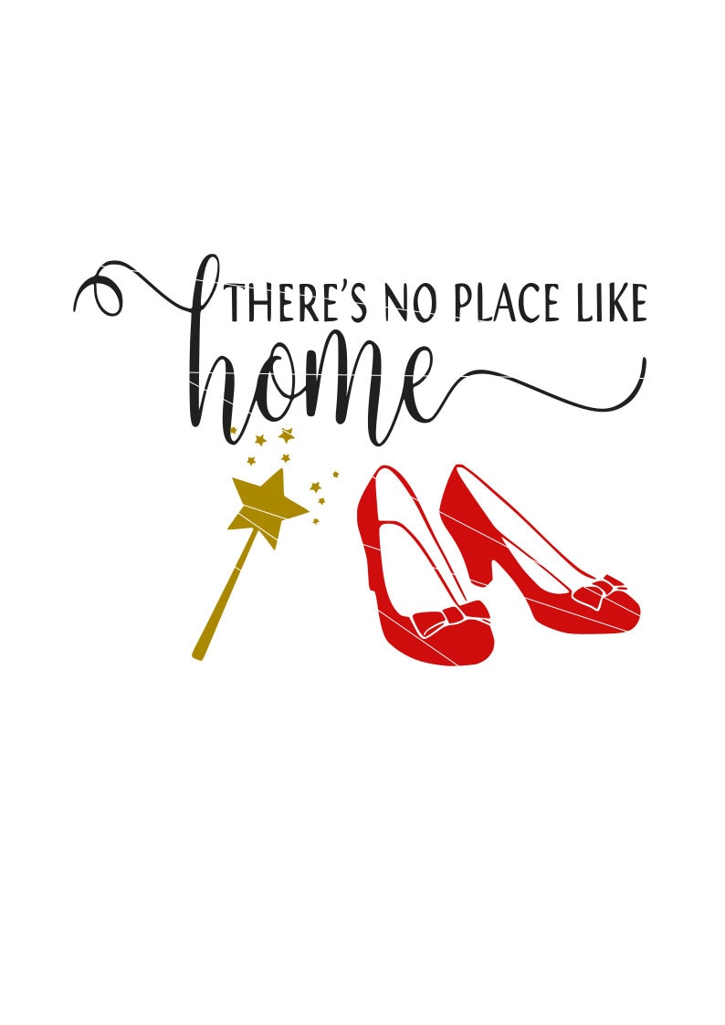 Theres no place like home svg Ruby slippers svg red shoes | Etsy