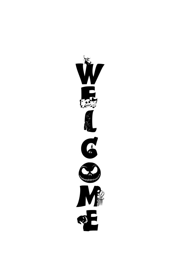 Nightmare before Christmas Welcome sign svg porch sign svg  Etsy