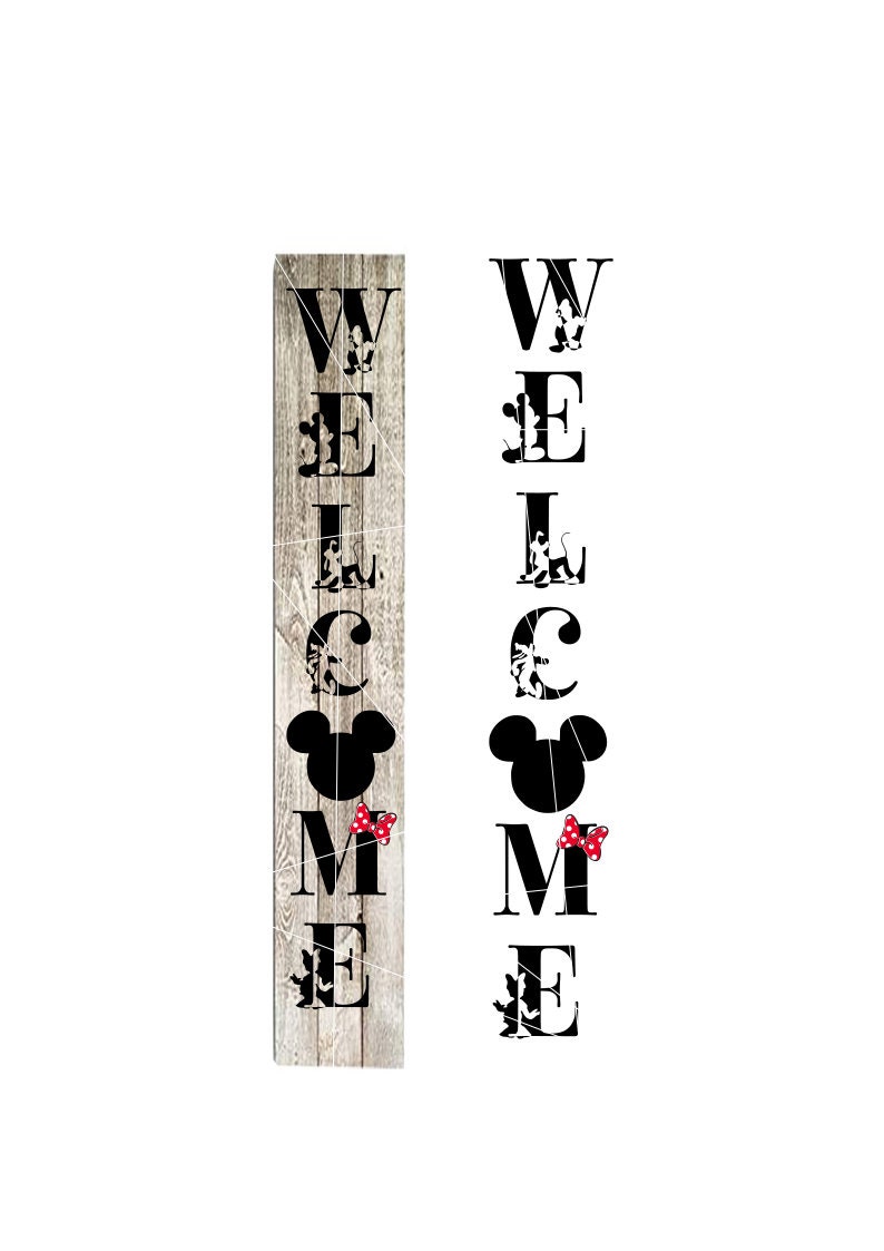 Classic Disney welcome sign svg , disney porch sign svg , roses svg ,…