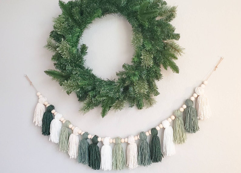 Christmas Tassel Garland Holiday Garland Etsy