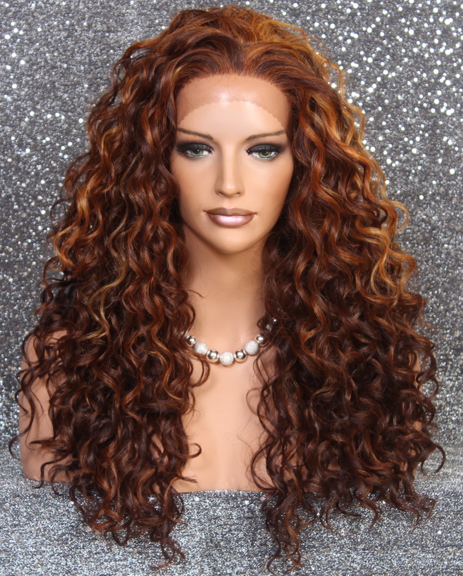 Multi Color Auburn Mix Full Lace Front Human Hair Blend Wig - Etsy